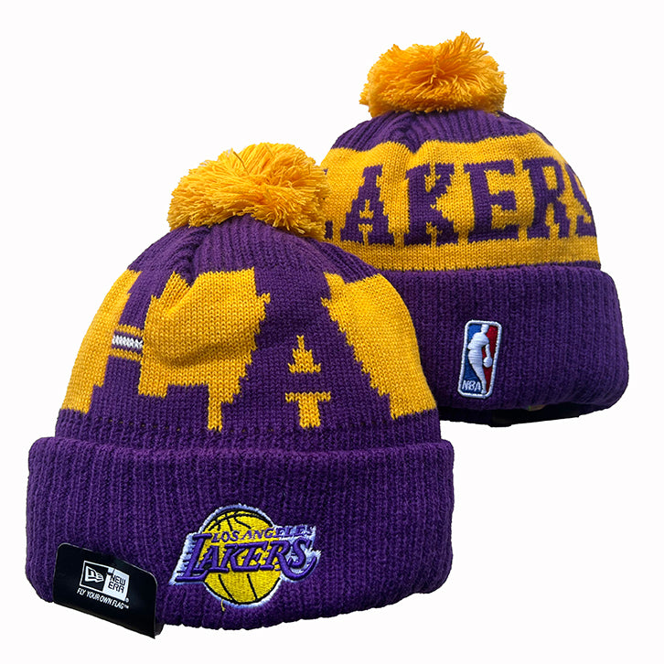 Los Angeles Lakers NBA New Era winter Hat with Pom product image 1