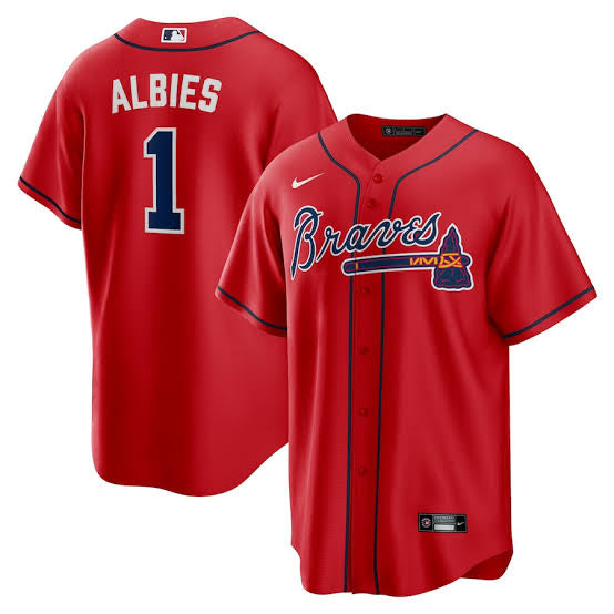 Ozzie Albies Atlanta Braves Official MLB Nike Jersey red product image 1