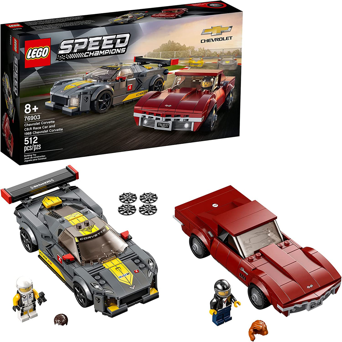 76903 Speed Champions Chevrolet Corvette C8.R Race Car and 1968 Chevrolet Corvette (New Sealed) (Retired) product image 1,