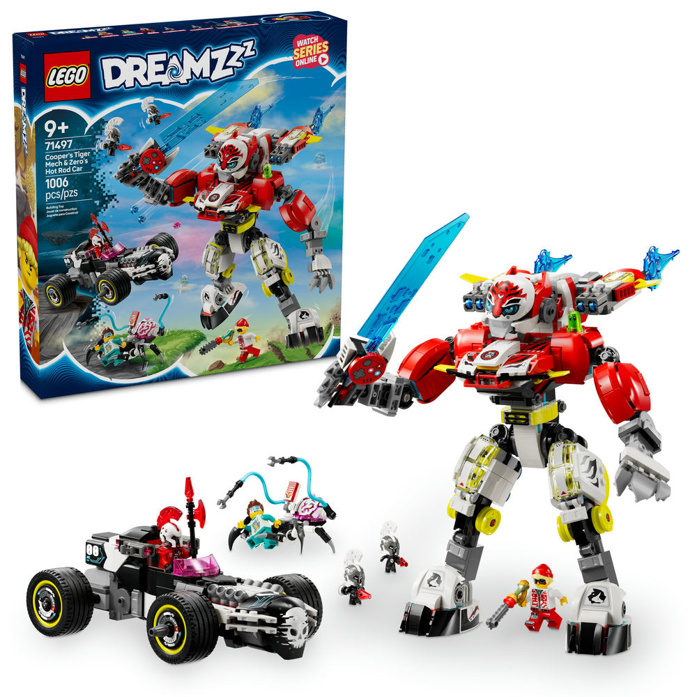 71497 Cooper's Tiger Mech & Zero's Hot Rod Car (Retired) LEGO Dreamzzz product image 2, provided for visual reference and