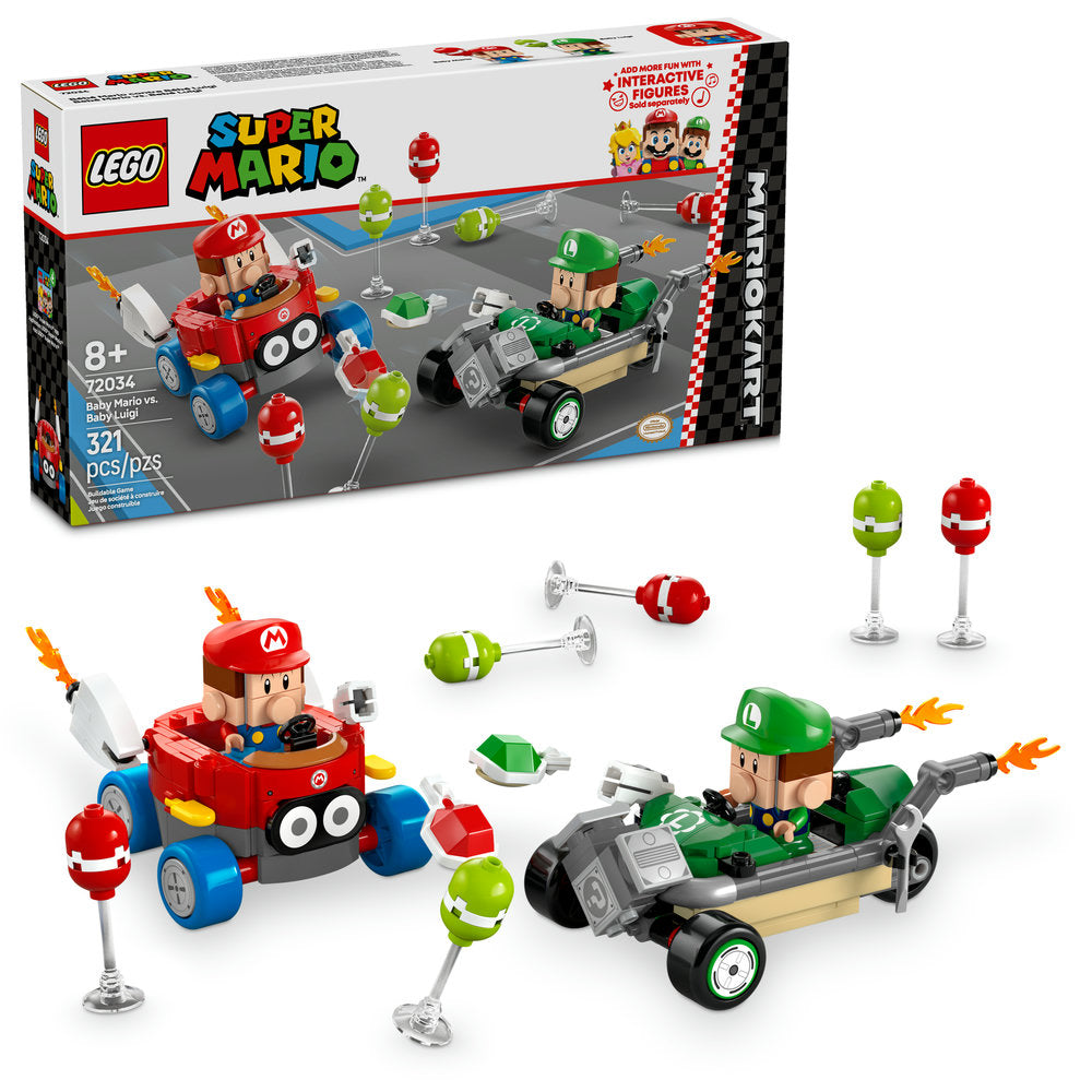 72034 Mario Kart - Baby Mario vs. Baby Luigi (Retired) LEGO Super Mario product image 2, provided for visual reference and