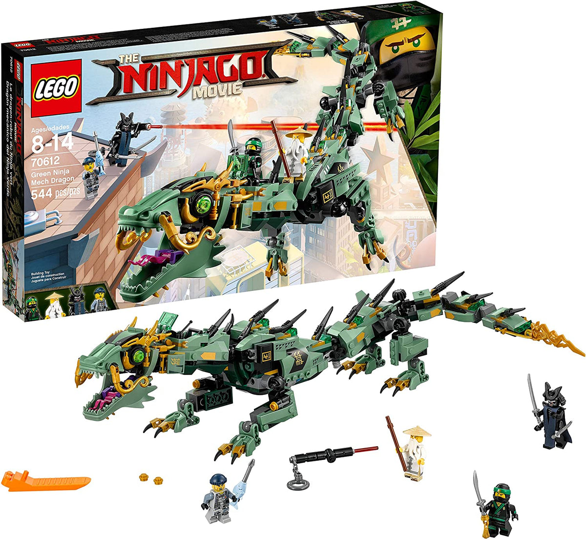 70612 Green Ninja Mech Dragon (Retired) (Certified Complete) product image 1, provided for visual reference and product