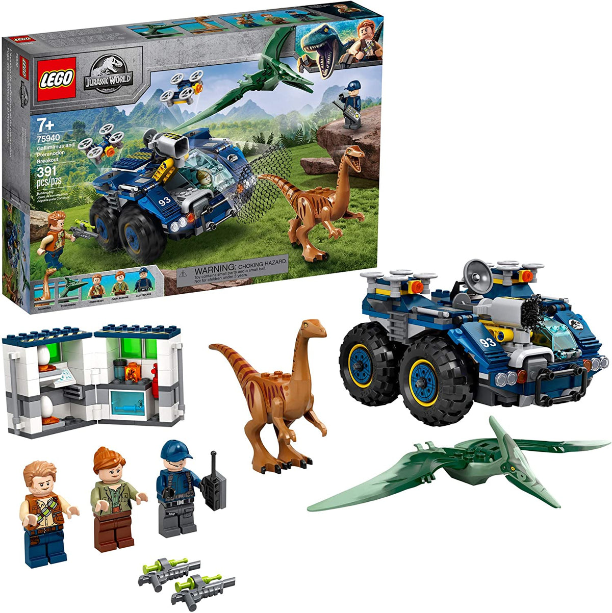 75940 Gallimimus and Pteranodon Breakout (Retired) (New Sealed) product image 1, provided for visual reference and product
