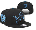Detroit Lions New Era NFL Hat flat brim adjustable BLACK product image 1