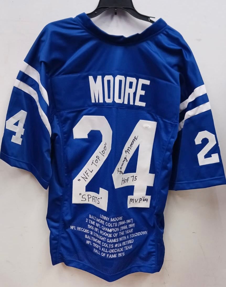 Lenny Moore autographed Baltimore Colts jersey JSA COA