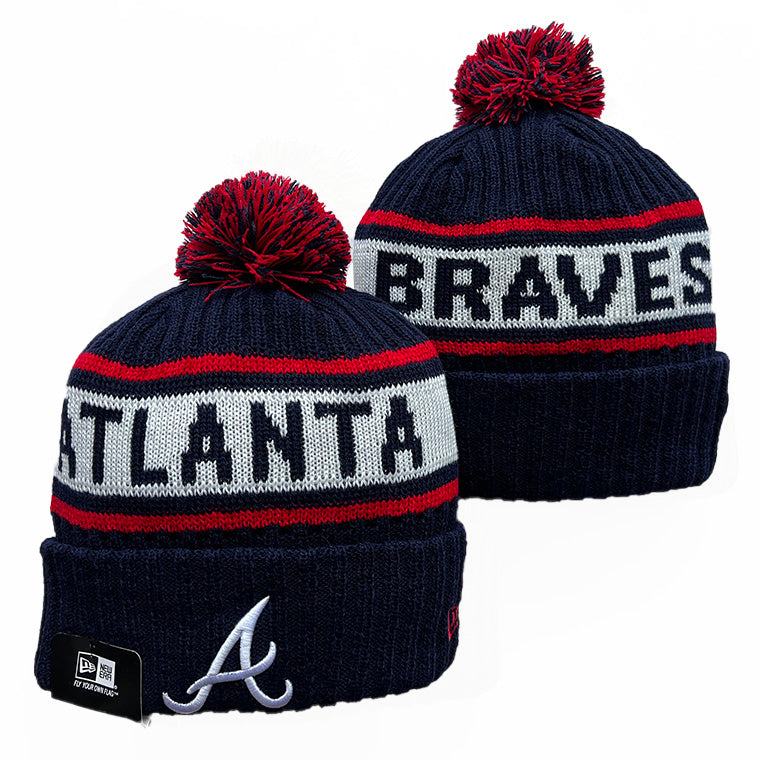 Atlanta Braves MLB New Era winter Hat with Pom product image 1