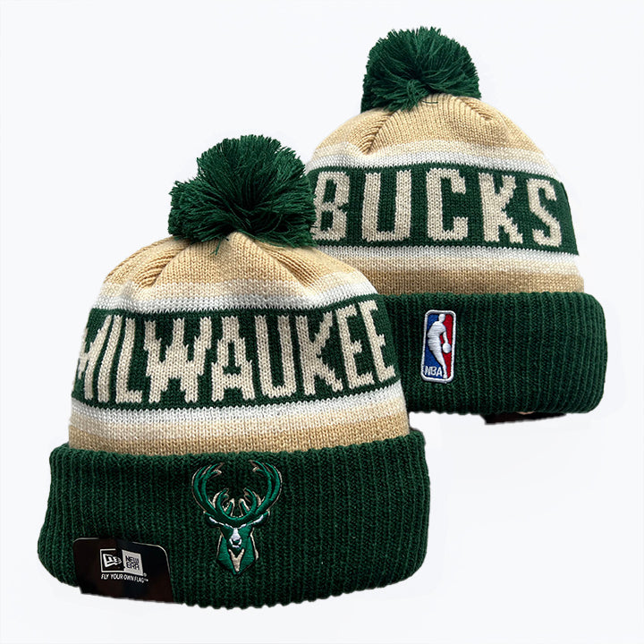 Milwaukee Bucks NBA New Era winter Hat with Pom product image 1