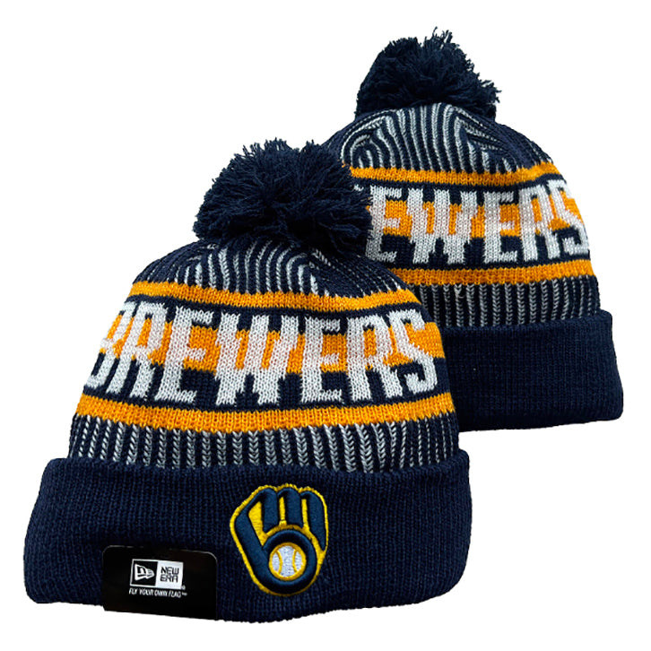 Milwaukee Brewers MLB New Era winter Hat with Pom product image 1