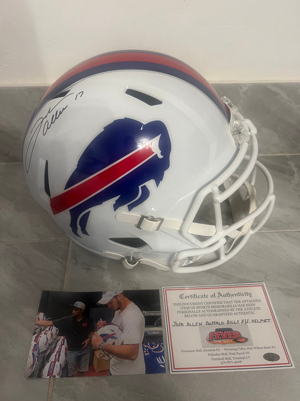 Josh Allen Autographed Buffalo Bills Replica Helmet with product image 1