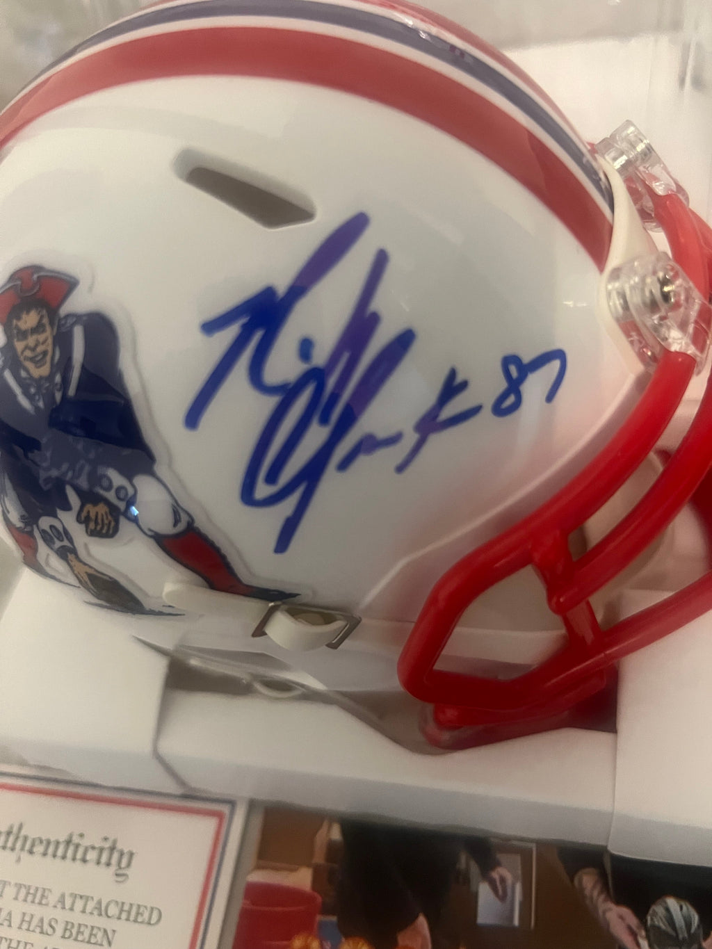 Rob Gronkowski New England Patriots Autographed Mini Helmet product image 2