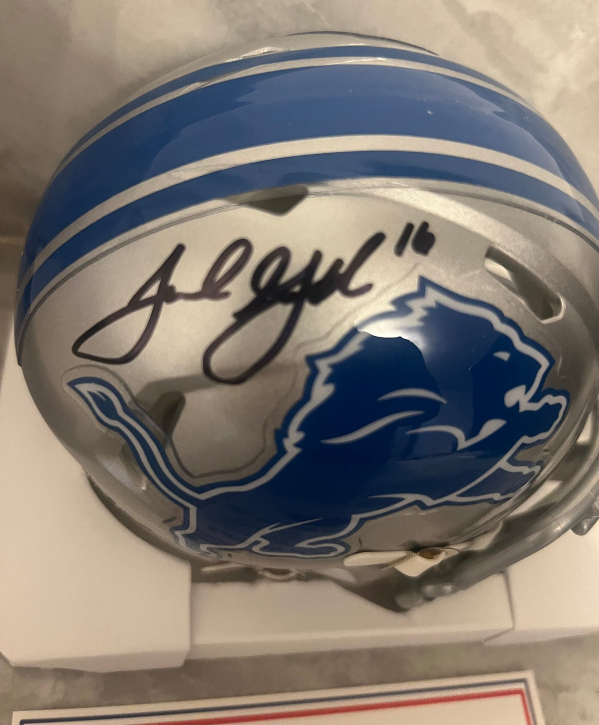 Jared Goff Autographed Detroit Lions Mini Helmet with COA product image 2