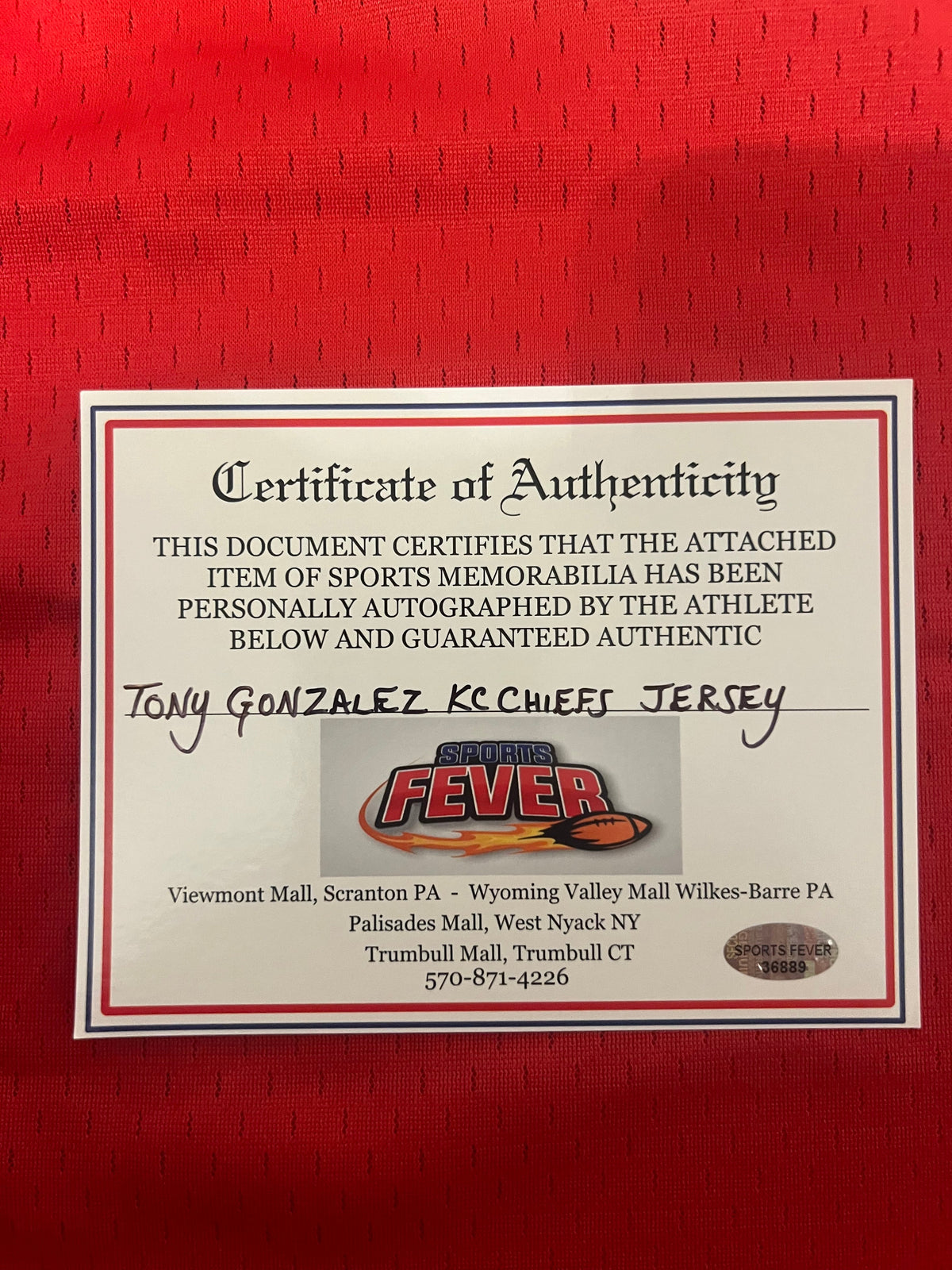 Tony Gonzalez autographed Kansas City Chiefs jersey COA & product image 5