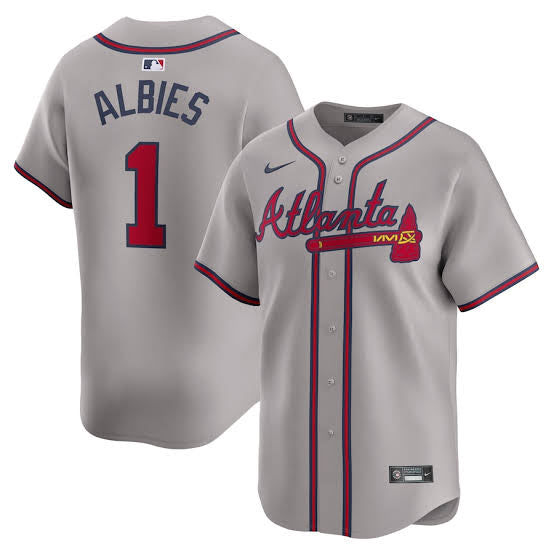 Ozzie Albies Atlanta Braves Official MLB Nike Jersey gray