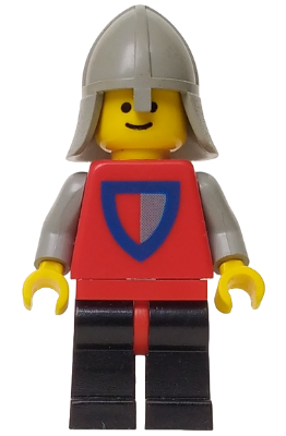 Classic - Knight, Shield Red/Gray, Black Legs with Red Hips, Light Gray Neck-Protector (cas074) product image 1, provided