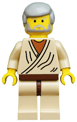 Obi-Wan Kenobi - Old, Yellow Head, Light Gray Hair (sw0023) product image 1, provided for visual reference and product