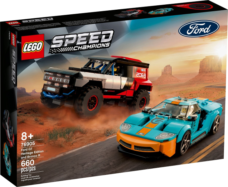76905 Ford GT Heritage Edition and Bronco R (Retired) LEGO Speed Champions product image 1, provided for visual reference