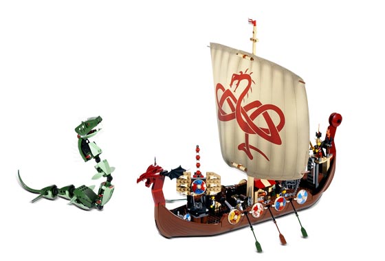 7018 Viking Ship challenges the Midgard Serpent (Retired) LEGO Vikings product image 2, provided for visual reference and