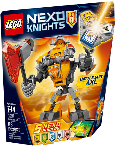 70365 Battle Suit Axl (Retired) LEGO Nexo Knights product image 1, provided for visual reference and product detail review