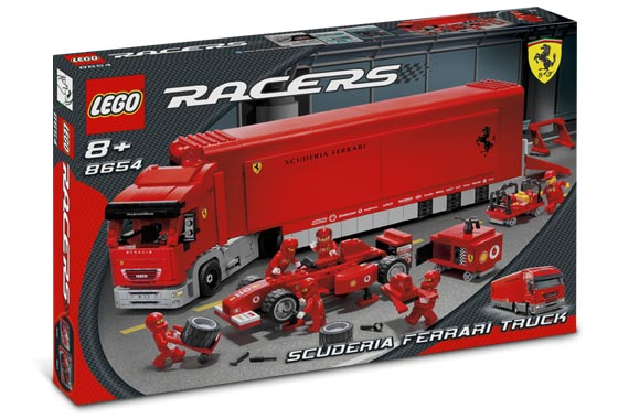 8654 Scuderia Ferrari Truck (Retired) LEGO Racers product image 1, provided for visual reference and product detail review