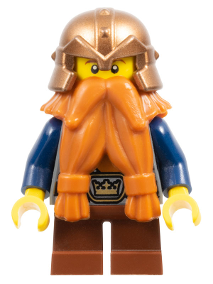 Fantasy Era - Dwarf, Dark Orange Beard, Copper Helmet with Studded Bands, Dark Blue Arms (cas390) product image 1, provided