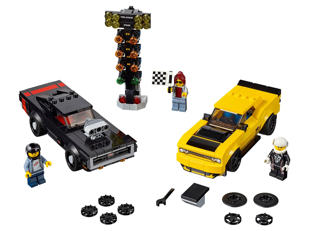 75893 2018 Dodge Challenger SRT Demon and 1970 Dodge Charger R/T (Retired) LEGO Speed Champions product image 2, provided