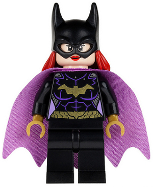 Batgirl - Minifigure, Black Suit, Lavender Cape (sh0092) product image 1, provided for visual reference and product detail