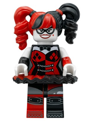 Harley Quinn - Pigtails, Black Eye Mask, Black and Red Tutu (sh0398) product image 1, provided for visual reference and