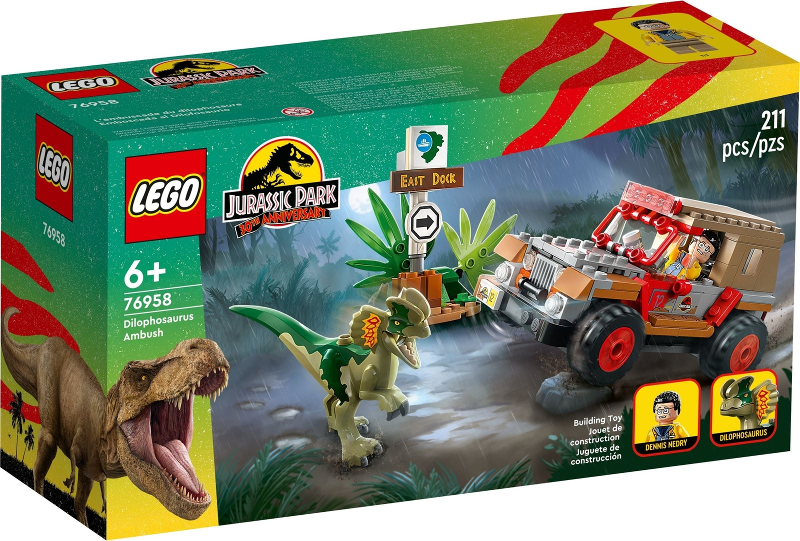 76958 Dilophosaurus Ambush (Retired) LEGO Jurassic World product image 1, provided for visual reference and product detail