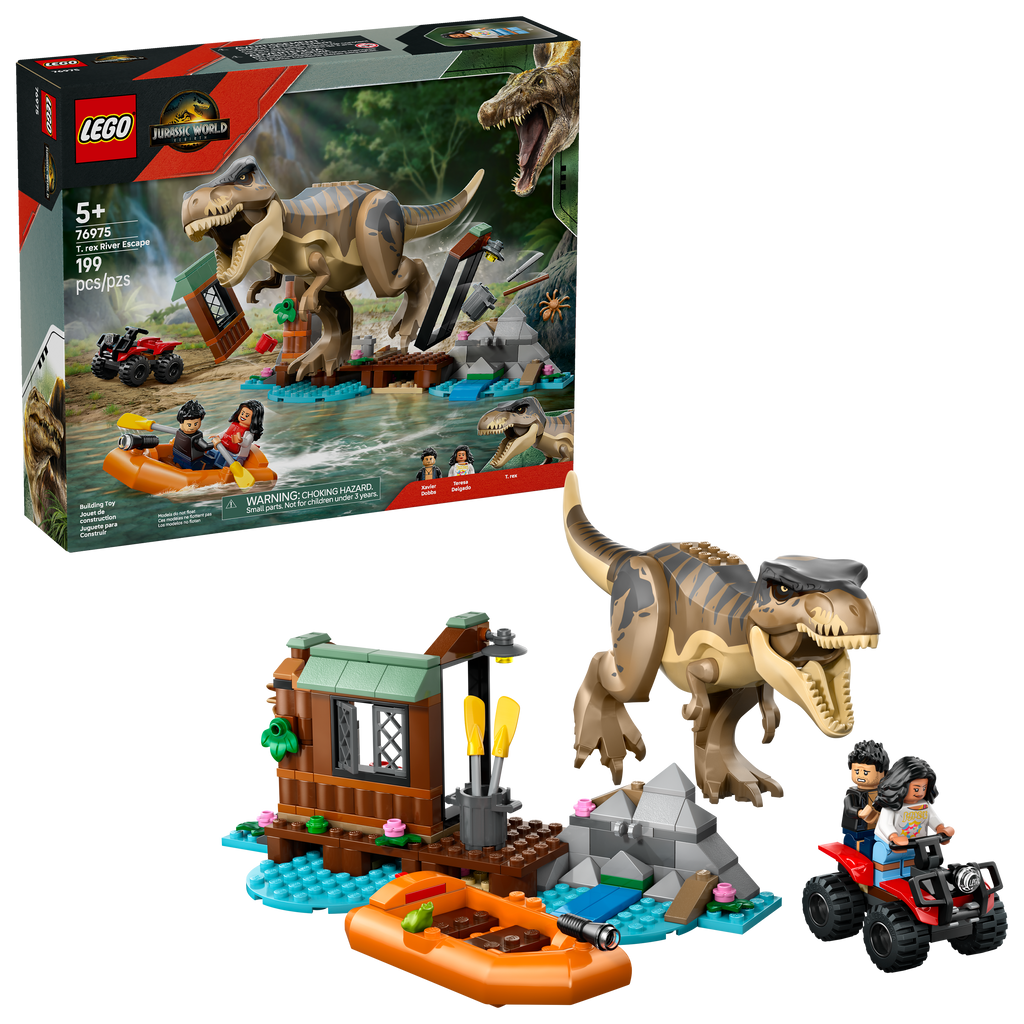 76975 T. rex River Escape (Retired) LEGO Jurassic World product image 2, provided for visual reference and product detail