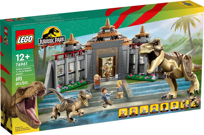 76961 Visitor Center: T. rex & Raptor Attack (Retired) LEGO Jurassic World product image 1, provided for visual reference
