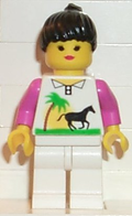 Horse and Palm - White Legs, Black Ponytail Hair (trn013) product image 1, provided for visual reference and product detail