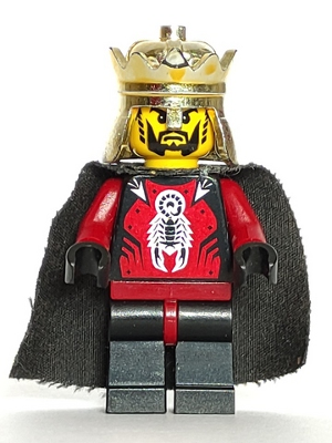 Knights Kingdom II - King with Crown & Black Cape (cas277) product image 1, provided for visual reference and product detail