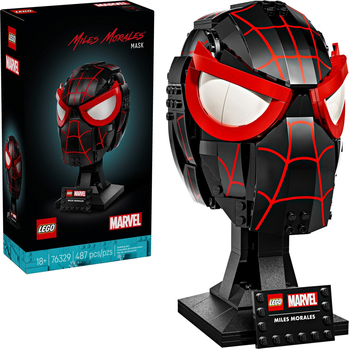 76329 Miles Morales' Mask (Retired) LEGO Super Heroes product image 2, provided for visual reference and product detail