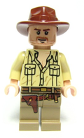 Indiana Jones - Tan Open Collar Shirt, Reddish Brown Fedora, Closed Mouth Lopsided Grin (iaj020) product image 1, provided