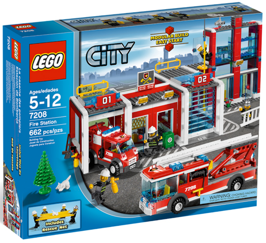 7208 Fire Station (Retired) LEGO City product image 1, provided for visual reference and product detail review
