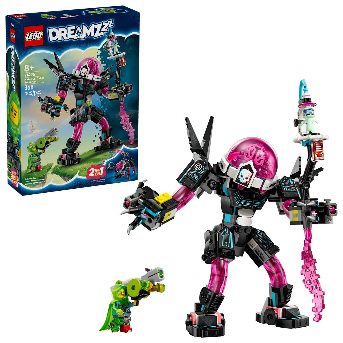 71495 Mateo vs. Cyber Brain Mech (Retired) LEGO Dreamzzz product image 2, provided for visual reference and product detail