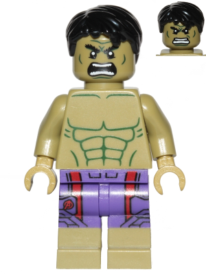 Hulk - Minifigure, Dark Purple Pants with Avengers Logo (sh0212) product image 1, provided for visual reference and product