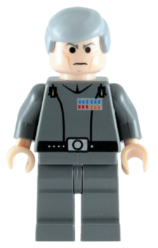 Grand Moff Wilhuff Tarkin - Dark Bluish Gray Uniform, Smooth Hair (sw0157) product image 1, provided for visual reference