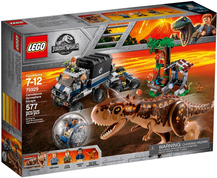 75929 Carnotaurus Gyrosphere Escape (Retired) LEGO Jurassic World product image 1, provided for visual reference and product