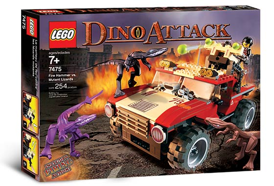 7475 Fire Hammer vs. Mutant Lizards (Retired) LEGO Dino Attack product image 1, provided for visual reference and product