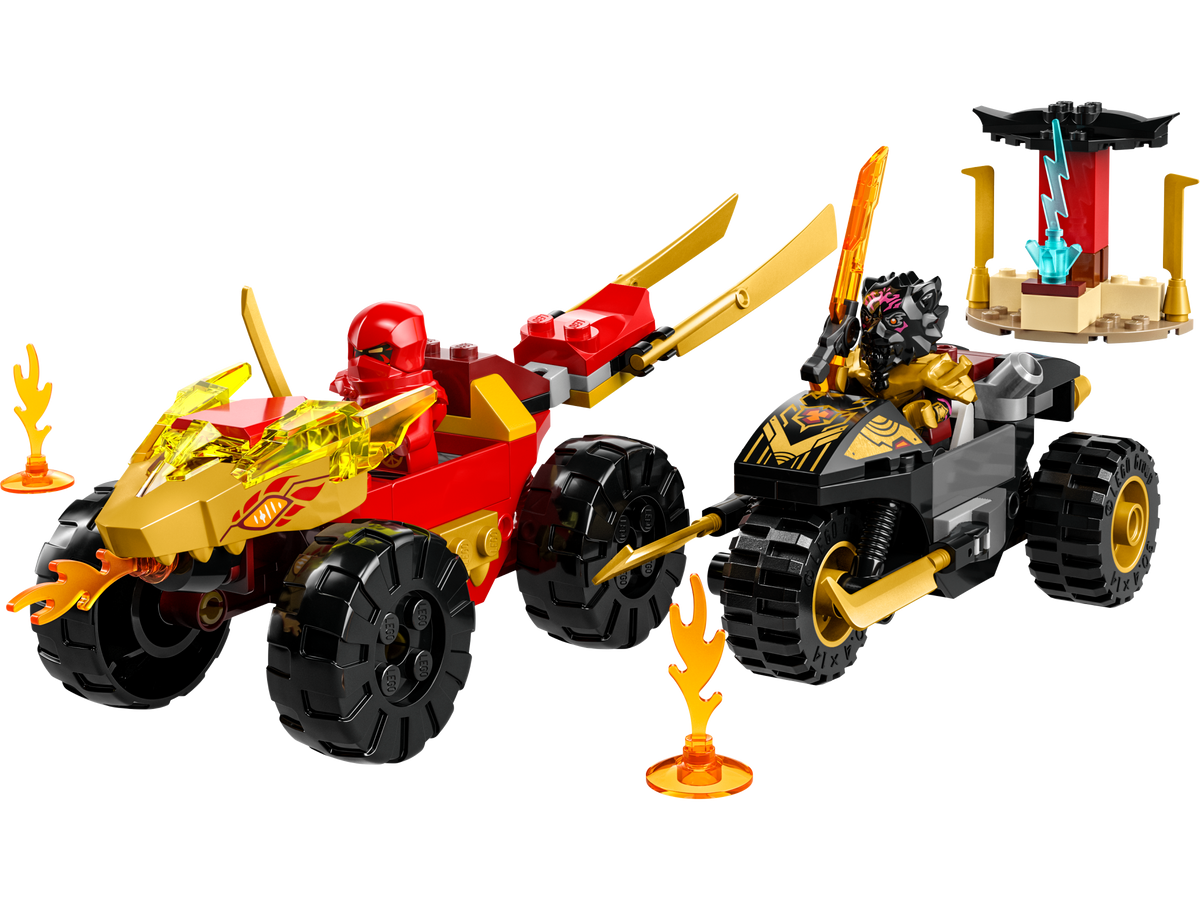 71789 Kai and Ras's Car and Bike Battle (Retired) LEGO Ninjago product image 2, provided for visual reference and product