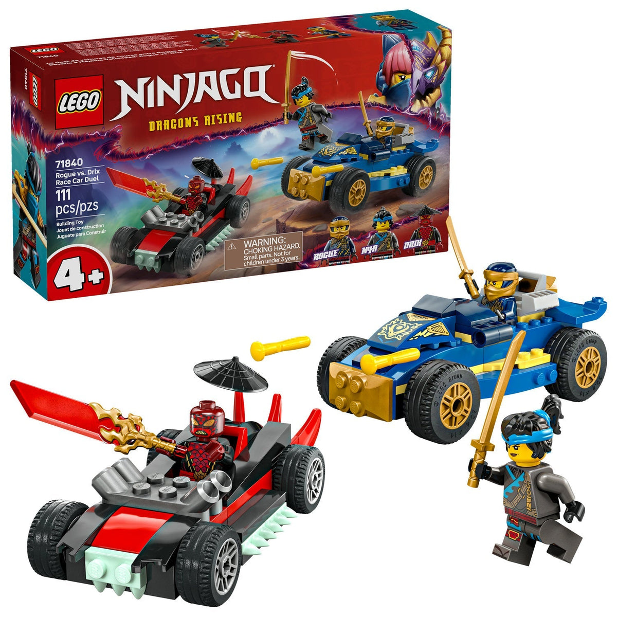 71840 Rogue vs. Drix Race Car Duel (Retired) LEGO Ninjago product image 2, provided for visual reference and product detail