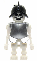 Skeleton, Fantasy Era Torso with Evil Skull, Black Conquistador Helmet, Metallic Silver Armor (gen021a) product image 1,