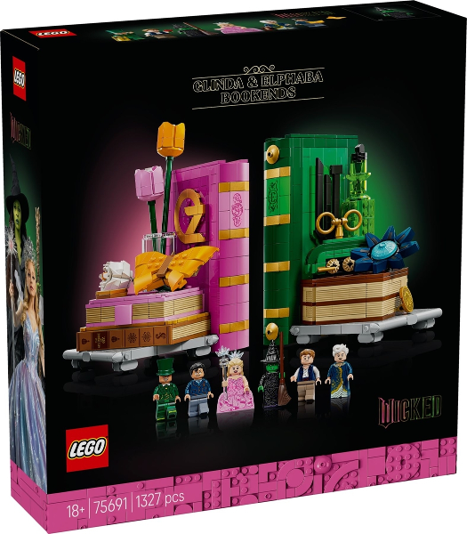 75691 Glinda & Elphaba Bookends (Retired) LEGO Wicked product image 1, provided for visual reference and product detail