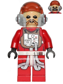 Ten Numb - Red Pilot Suit, Tan Head, B-Wing Pilot Helmet (sw0556) product image 1, provided for visual reference and product