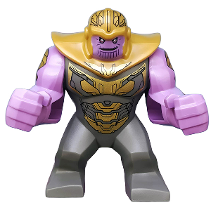 Thanos - Large Figure, Dark Bluish Gray Outfit with Gold Armor, Pearl Gold Helmet (sh0576)