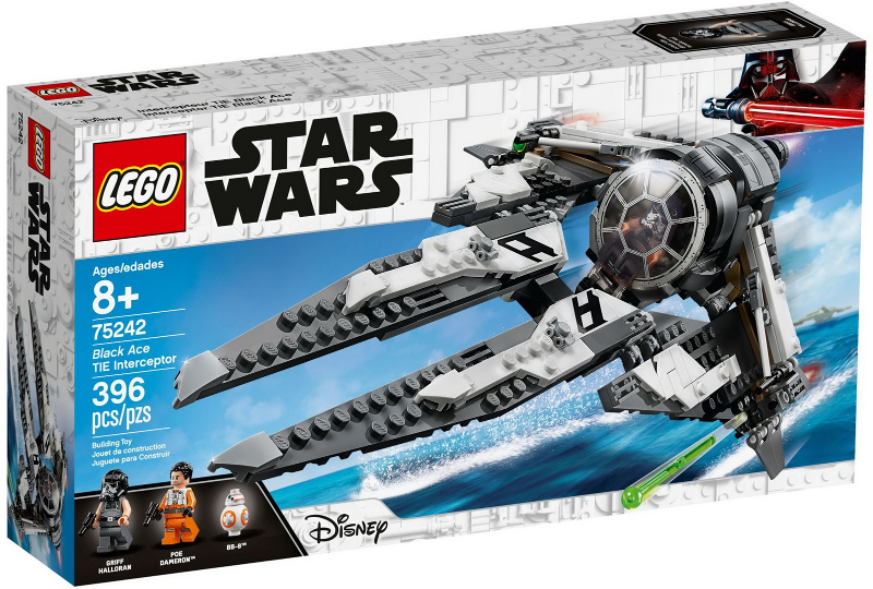 75242 Black Ace TIE Interceptor (Retired) LEGO Star Wars product image 1, provided for visual reference and product detail