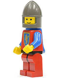Crusader Lion - Red Legs with Black Hips, Dark Gray Chin-Guard, Blue Plastic Cape (cas289) product image 1, provided for