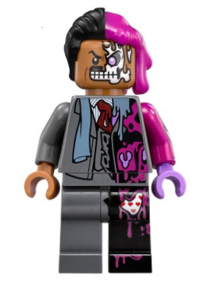 Two-Face - Dark Bluish Gray Suit, Black and Magenta Hair (sh0395) product image 1, provided for visual reference and product