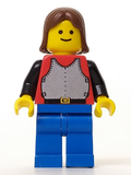 Breastplate - Red with Black Arms, Blue Legs, Brown Female Hair (cas197) product image 1, provided for visual reference and